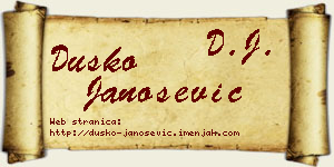 Duško Janošević vizit kartica